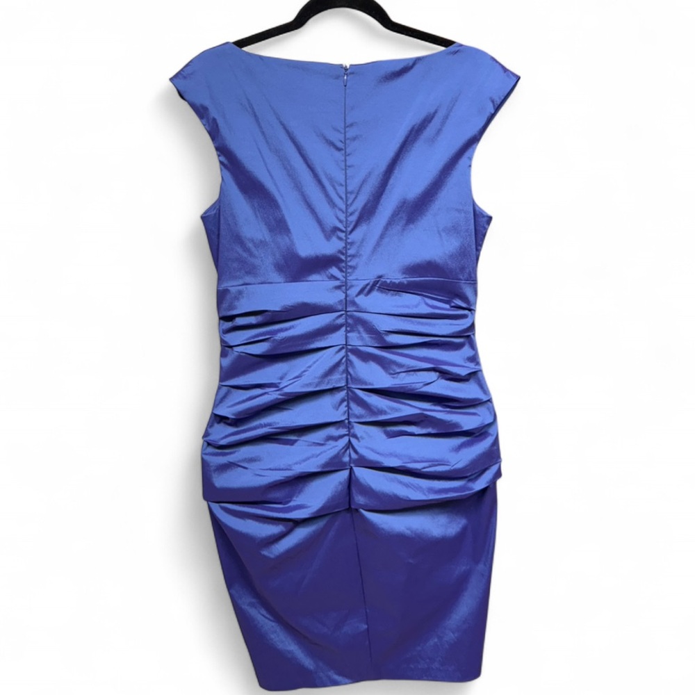 Signature by Sangria Purple Ruched Bodycon Cocktail Mini Dress - Picture 8 of 9